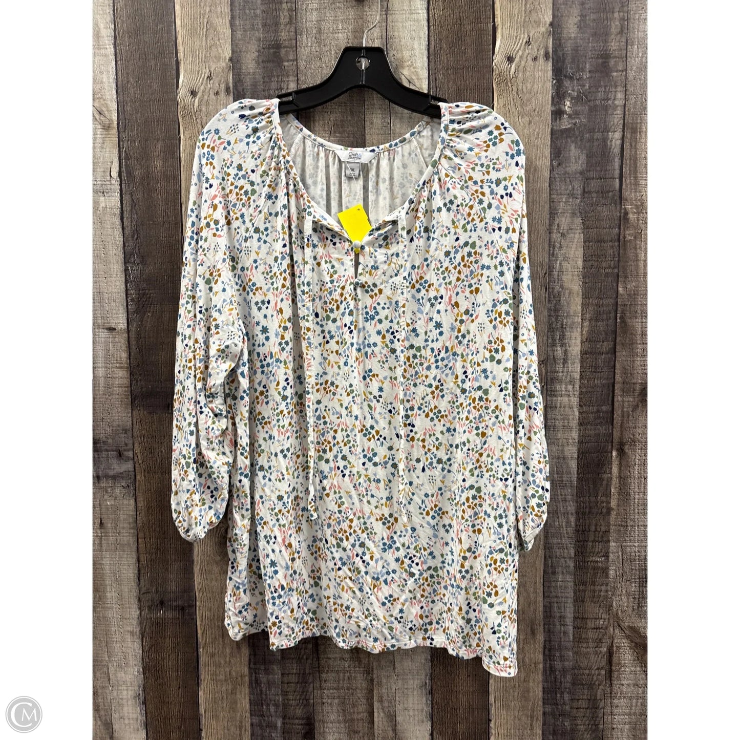 Top Long Sleeve By Croft And Barrow In Floral Print, Size: Xxl