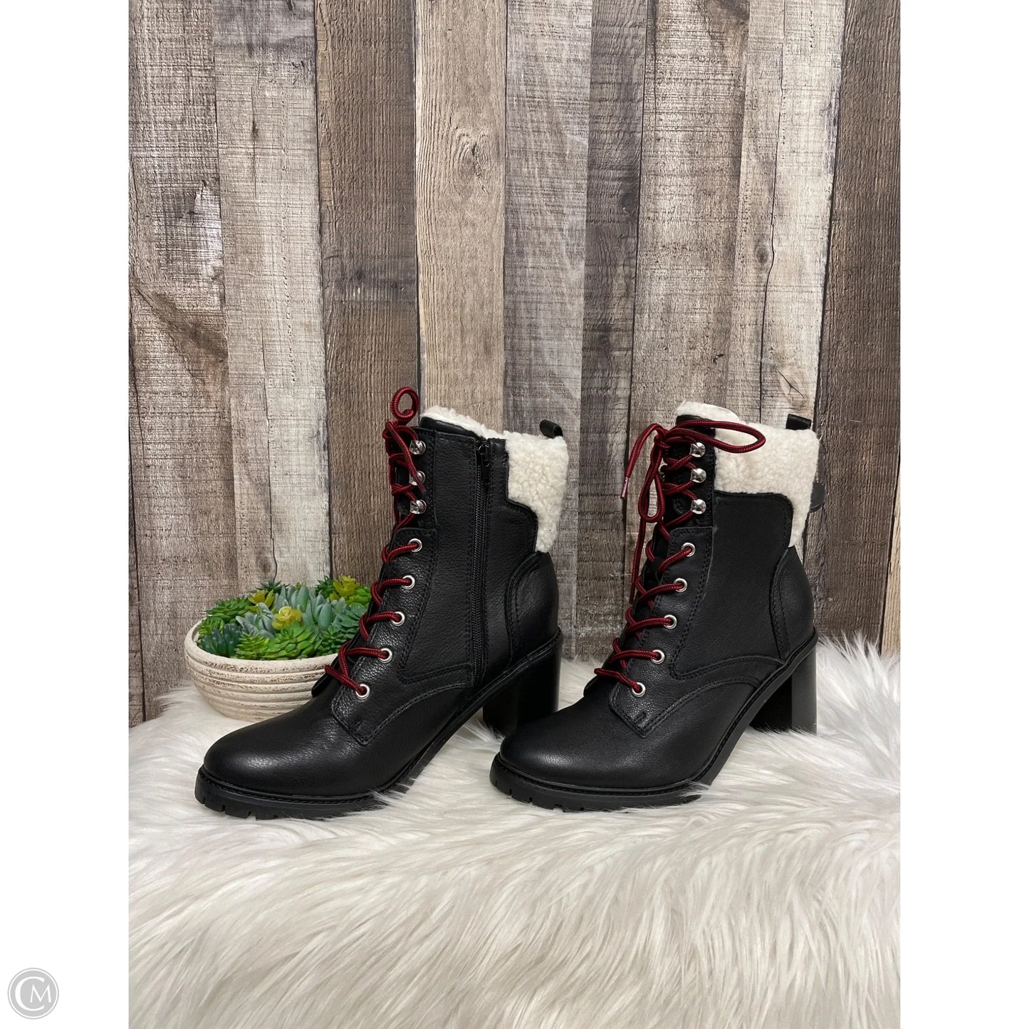 Boots Ankle Flats By Nine West In Black, Size: 9.5