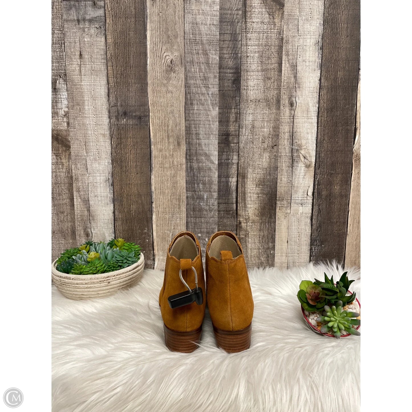 Boots Ankle Heels By Marc Fisher In Tan, Size: 6.5