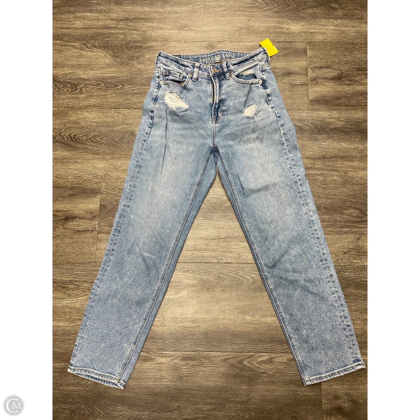 Jeans Straight By American Eagle In Blue Denim, Size: 4