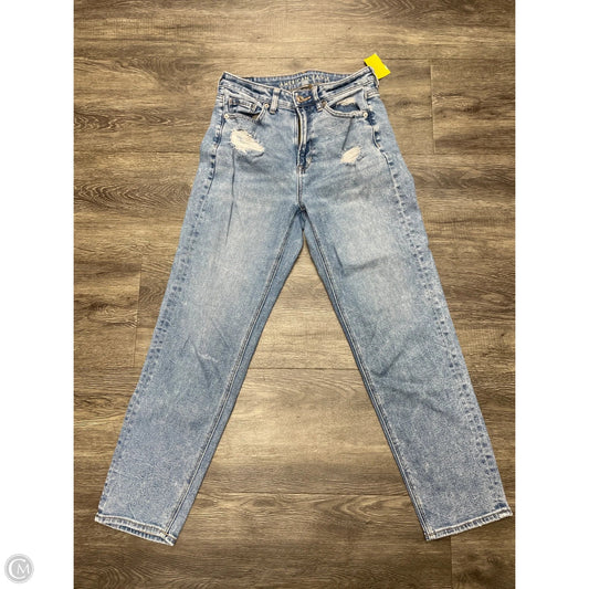 Jeans Straight By American Eagle In Blue Denim, Size: 4