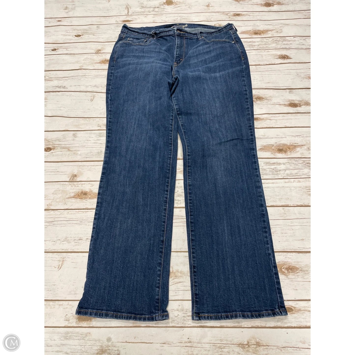 Jeans Straight By Levis In Blue Denim, Size: 16