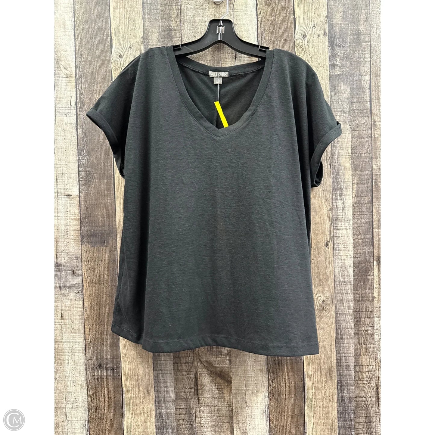Top Short Sleeve By Falls Creek In Black, Size: L