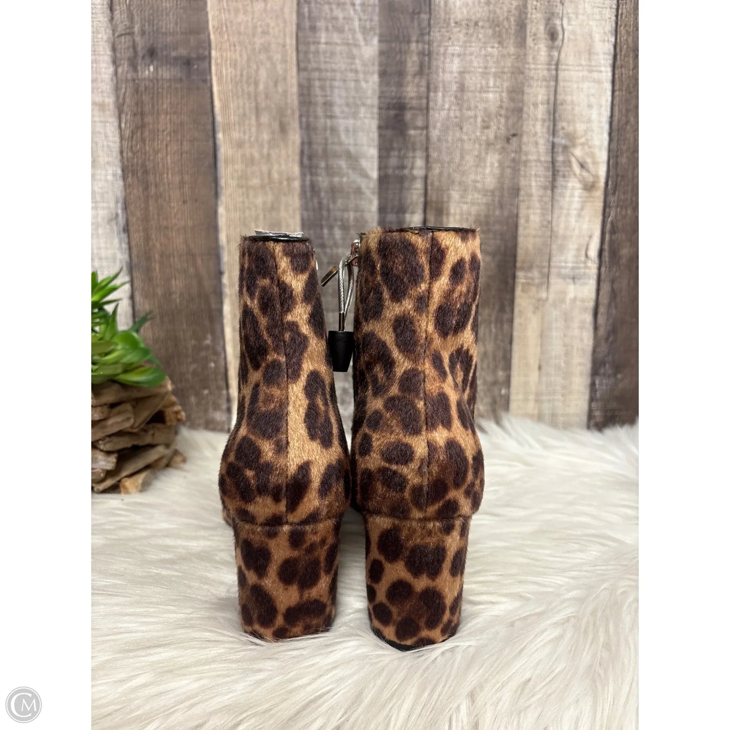 Boots Ankle Heels By Nine West In Animal Print, Size: 8
