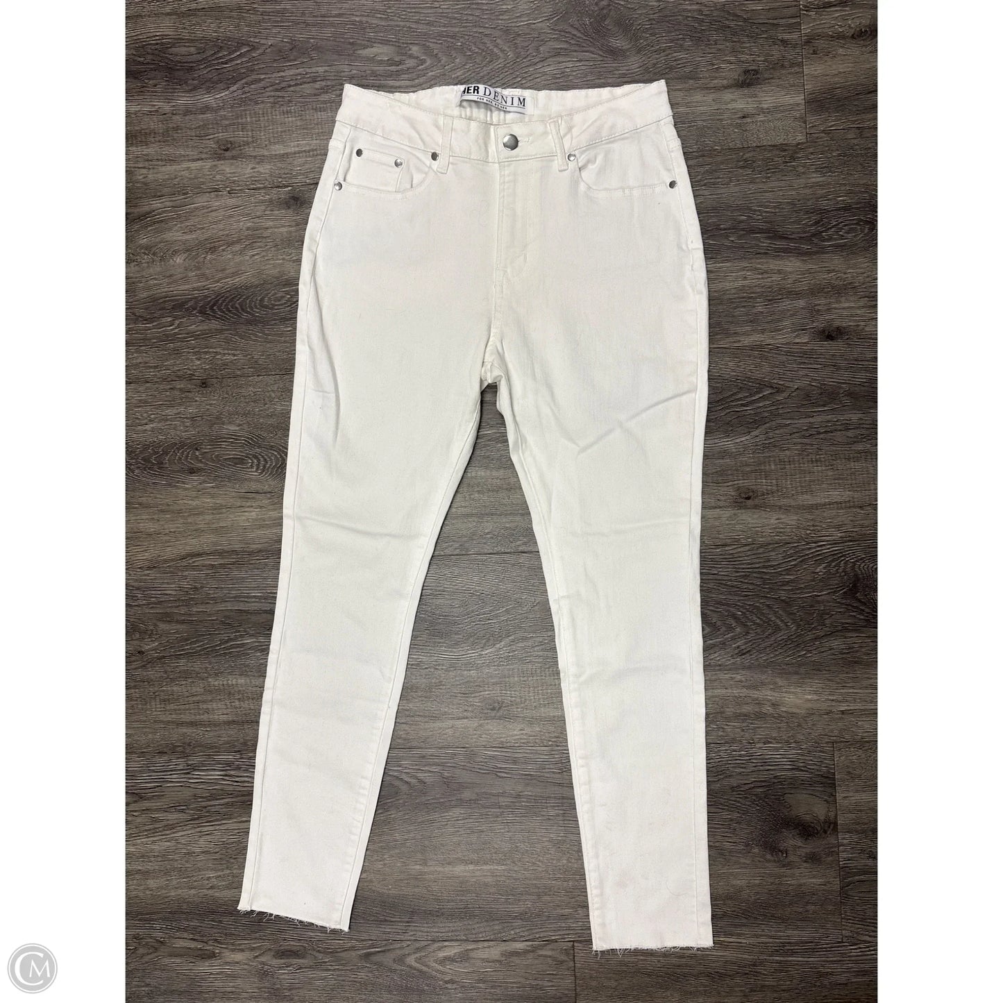 Jeans Skinny By Clothes Mentor In Cream Denim, Size: 8