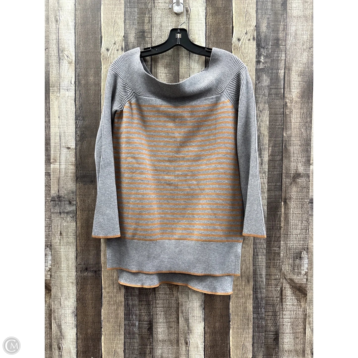 Sweater By Anthropologie In Grey & Orange, Size: S