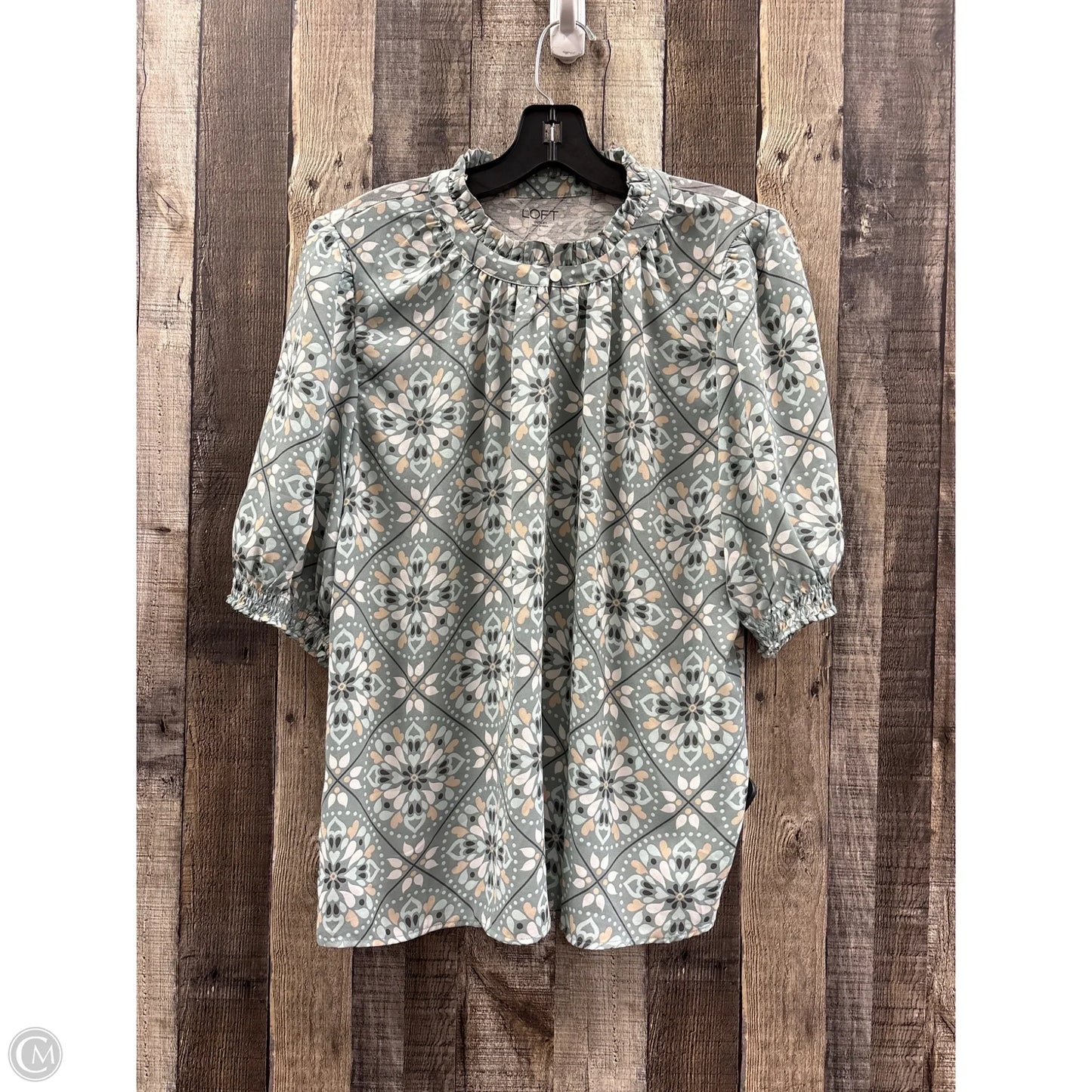 Top Short Sleeve By Loft In Floral Print, Size: L