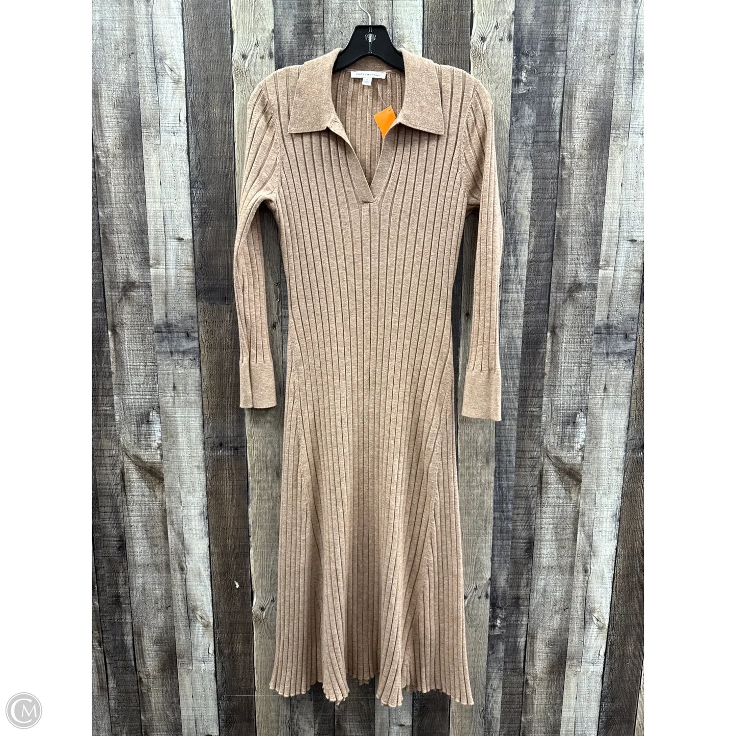 Dress Sweater By Lucky Brand In Tan, Size: S