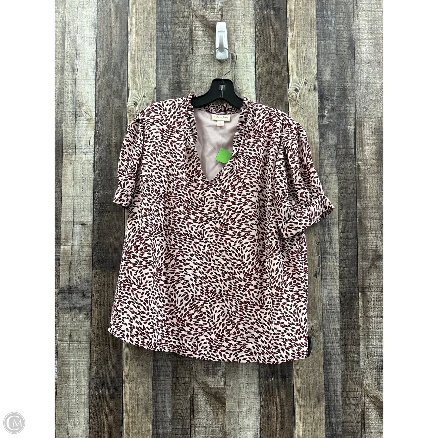 Top Short Sleeve By Maison Jules In Animal Print, Size: L