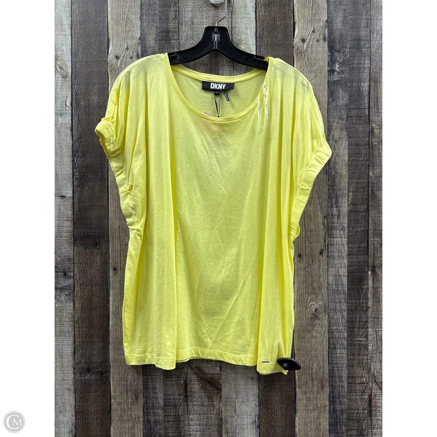 Top Short Sleeve Basic By Dkny In Yellow, Size: Xl