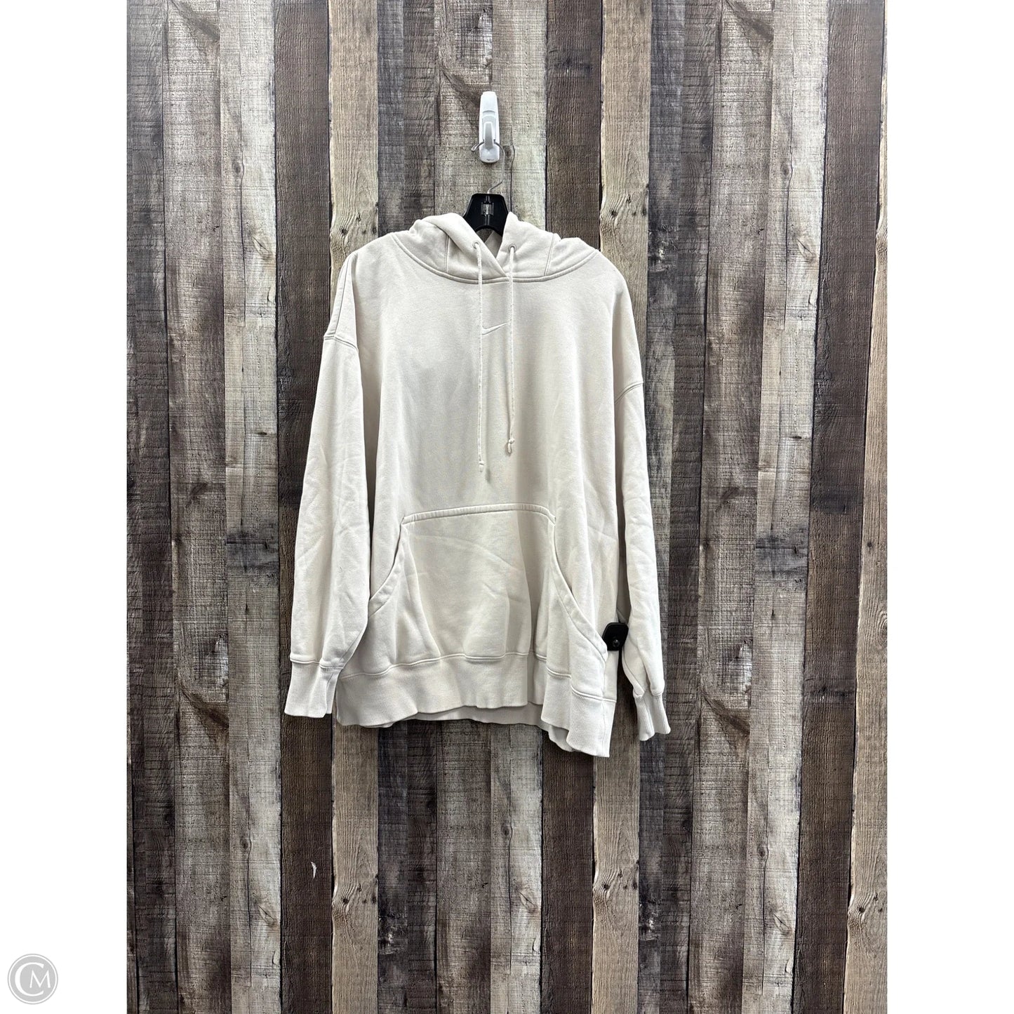 Athletic Sweatshirt Hoodie By Nike In Beige, Size: 2x