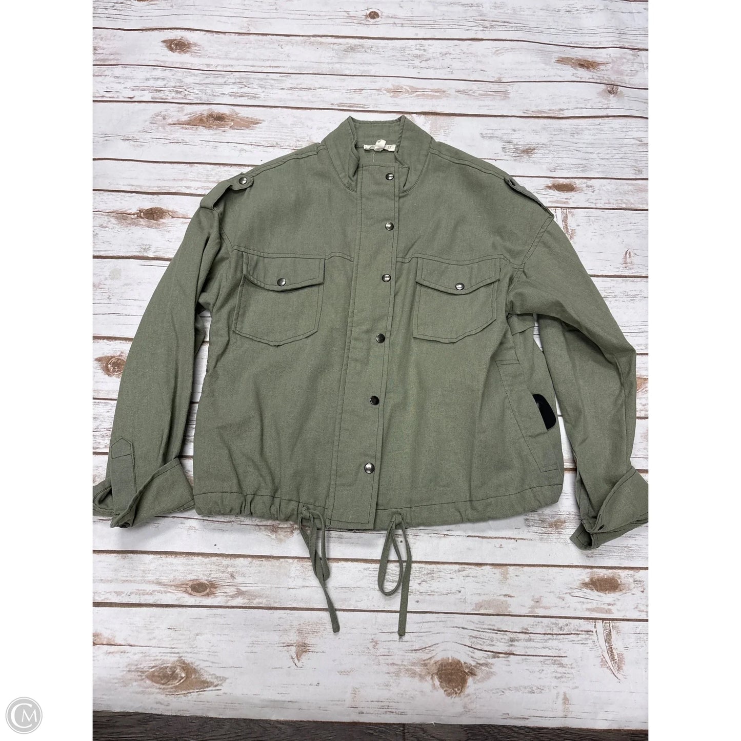 Jacket Denim By Blu Pepper In Green Denim, Size: S