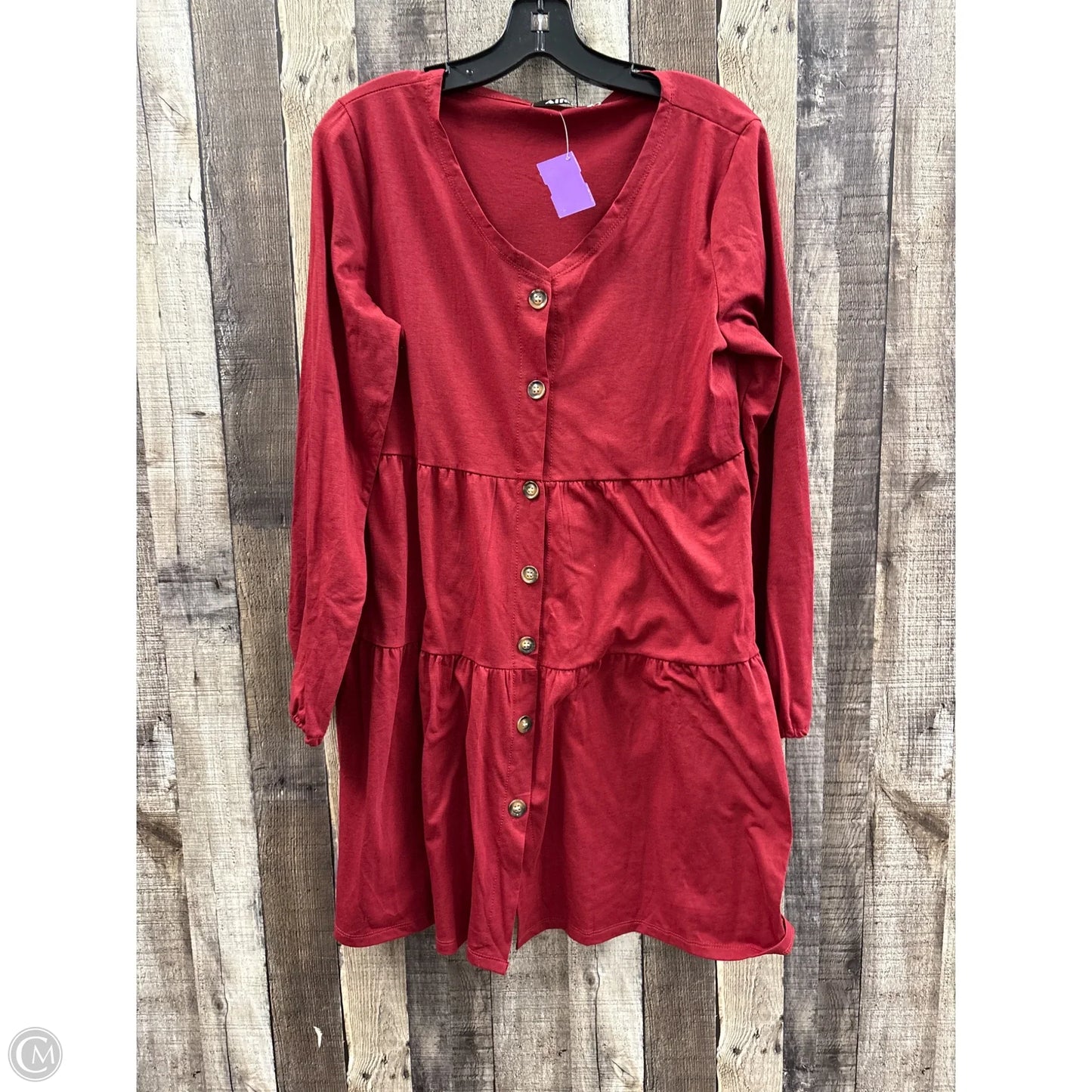 Dress Casual Short By Cme In Maroon, Size: L