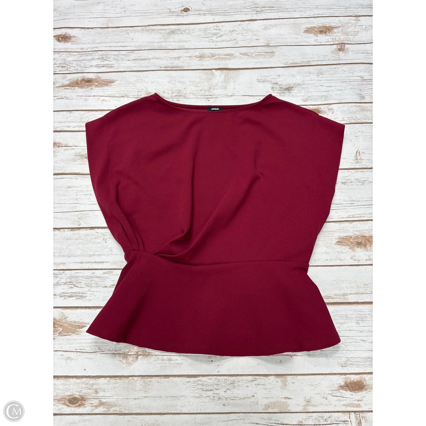 Top Short Sleeve By Express In Maroon, Size: S