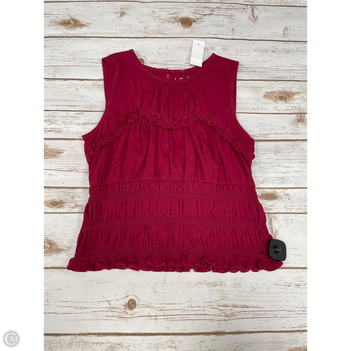 Top Sleeveless By Loft In Red, Size: S