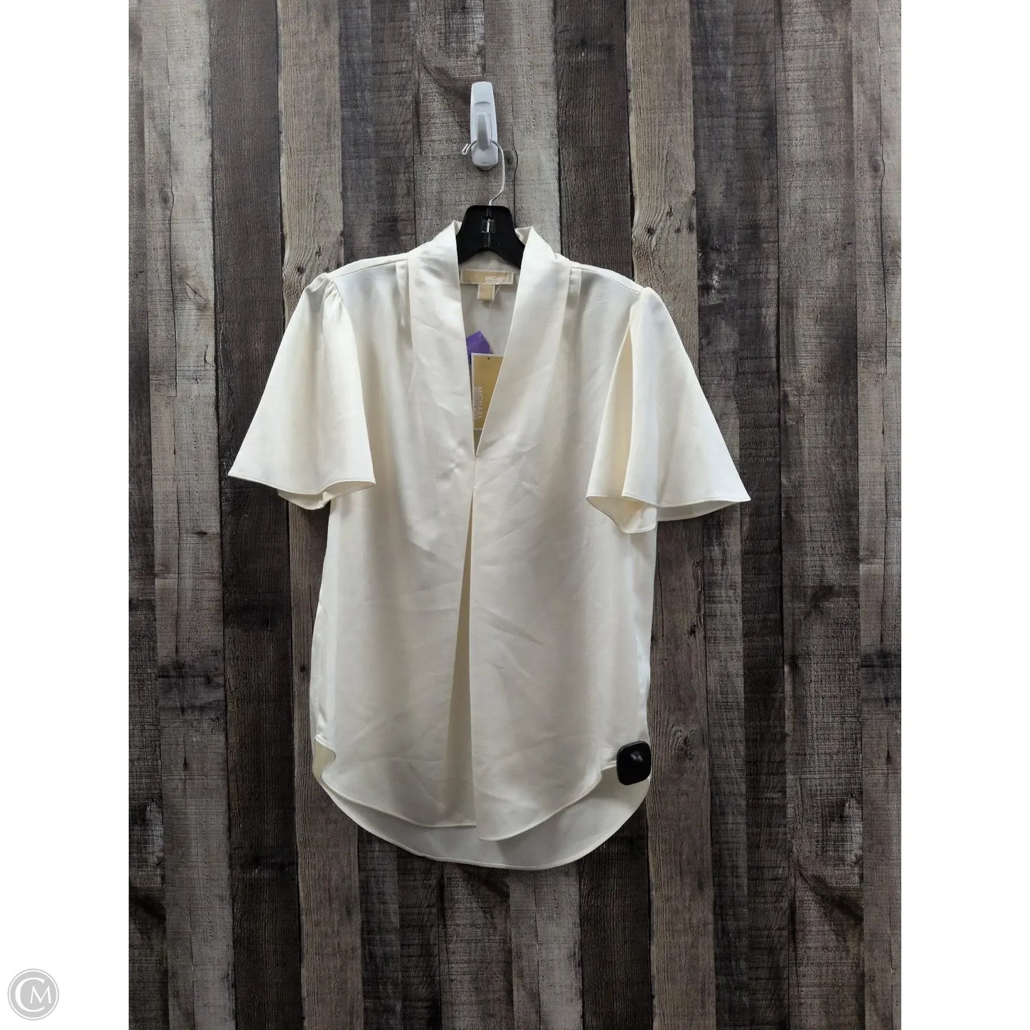 Top Short Sleeve By Michael Kors In Ivory, Size: S