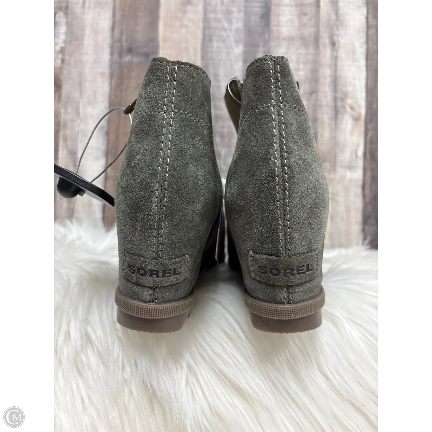 Shoes Heels Wedge By Sorel In Green, Size: 9.5