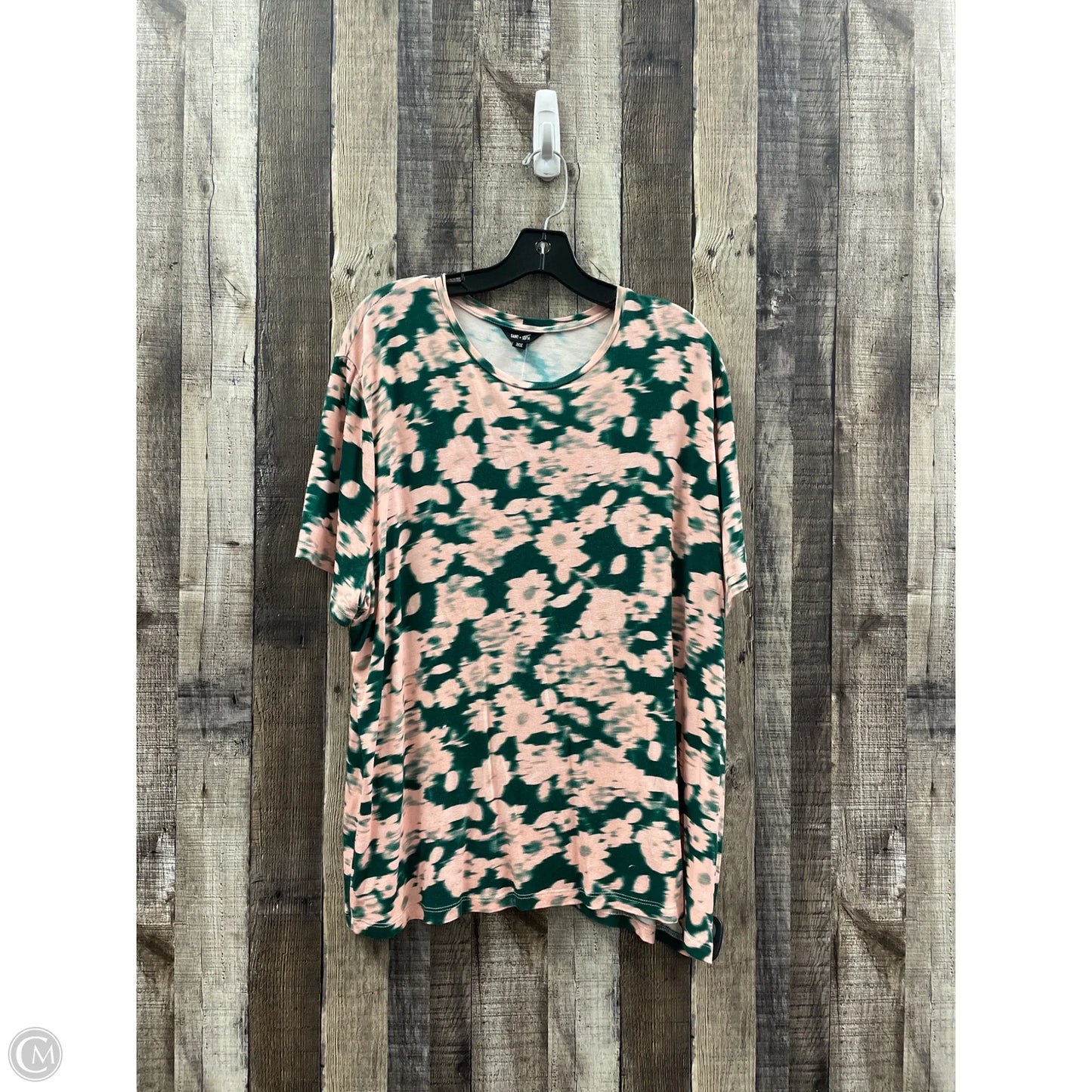 Top Short Sleeve By Cme In Tie Dye Print, Size: L
