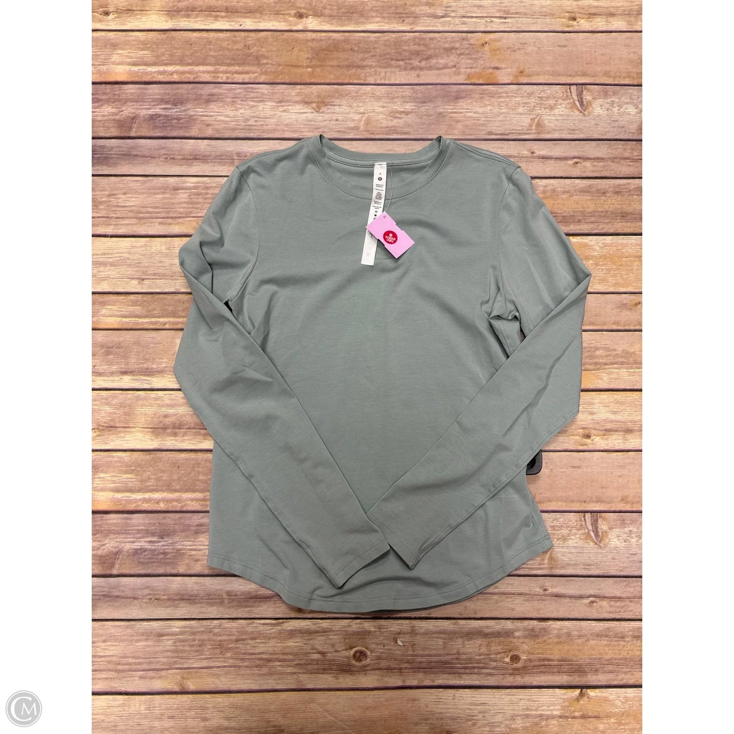 Athletic Top Long Sleeve Crewneck By Lululemon In Green, Size: 2