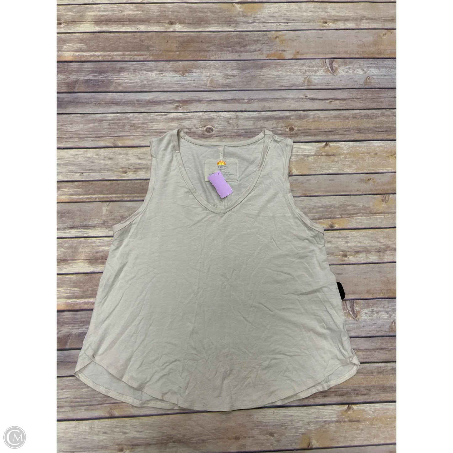 Tank Top By C And C In Cream, Size: M