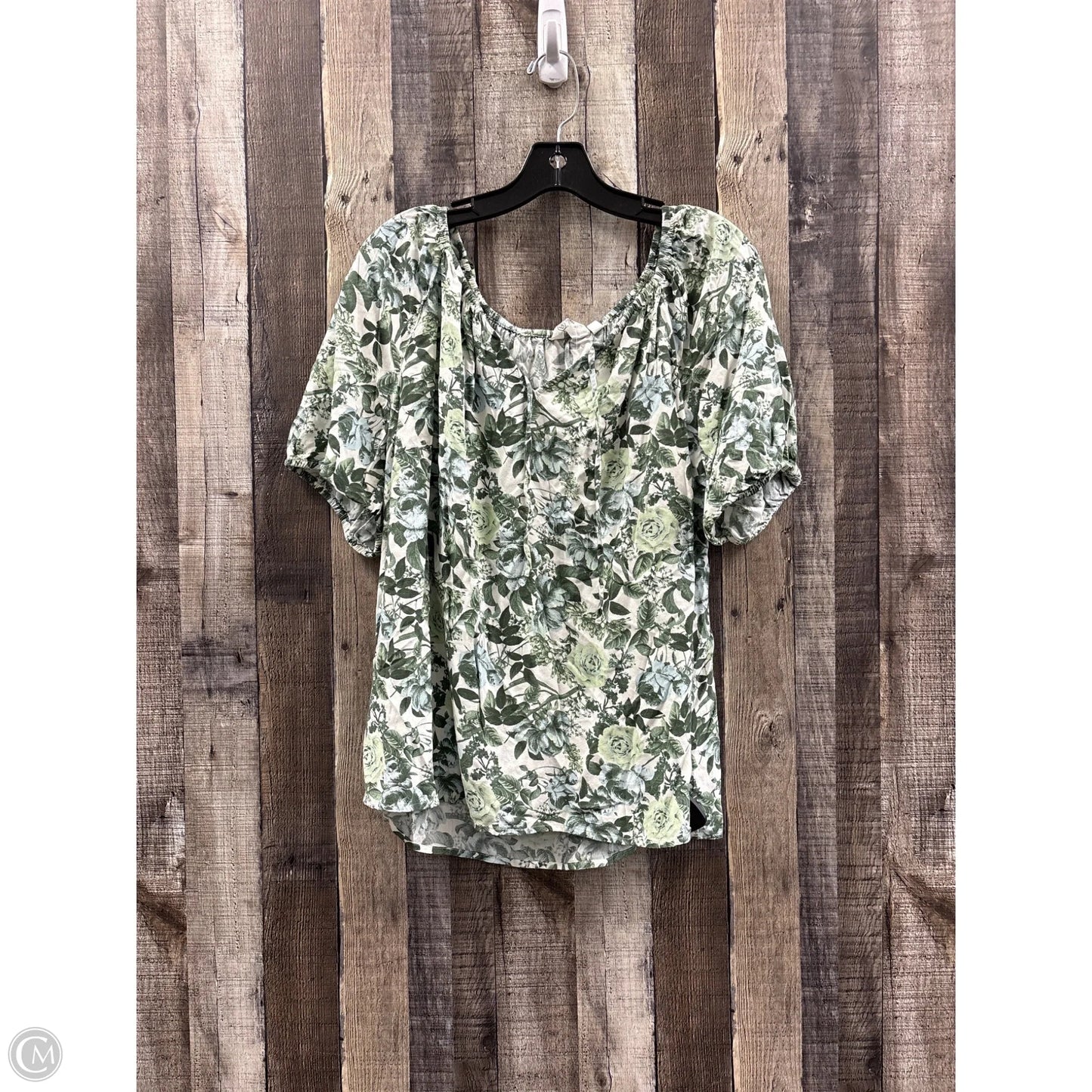 Top Short Sleeve By Candace Cameron Bure In Green, Size: 1x