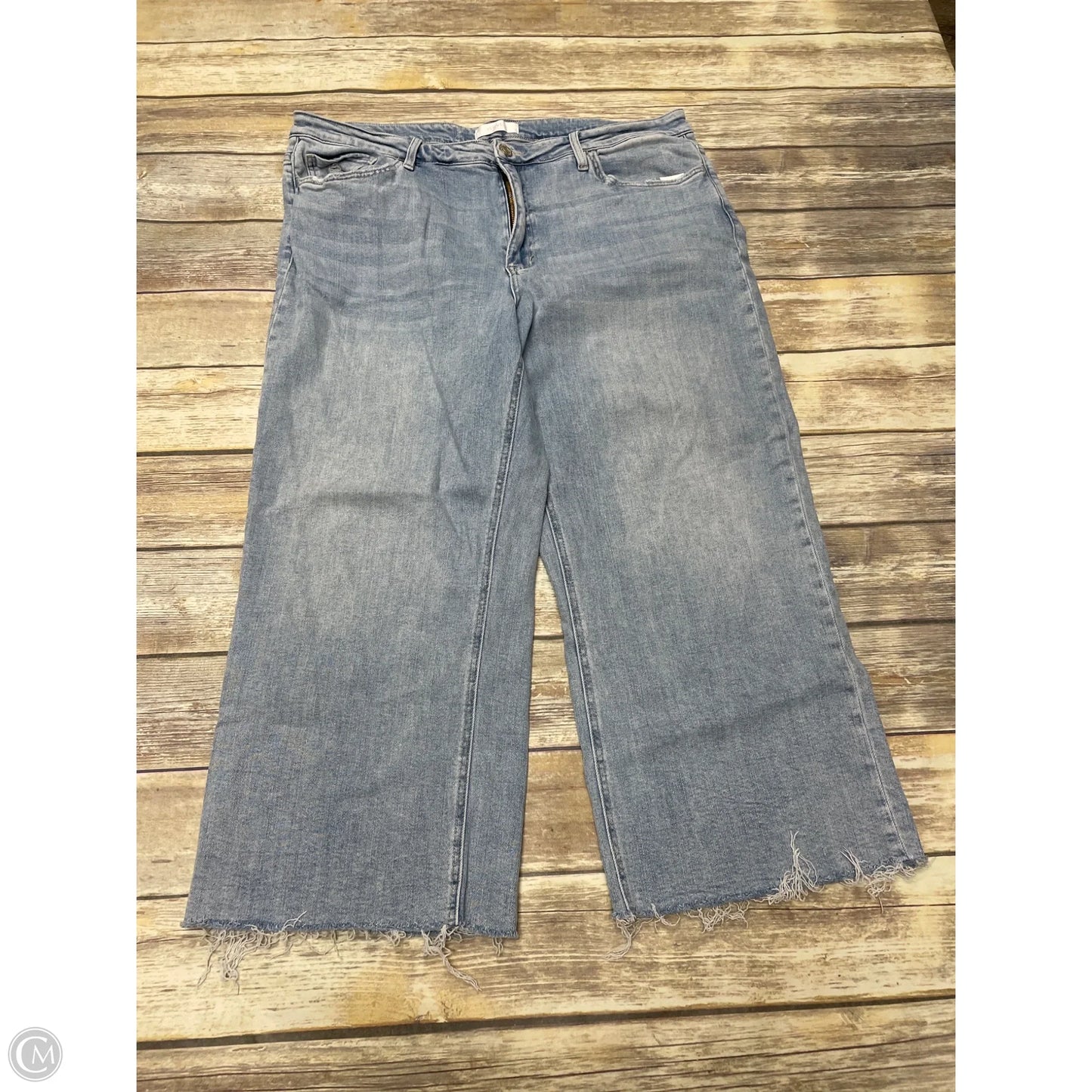 Jeans Wide Leg By Vervet In Blue Denim, Size: 22