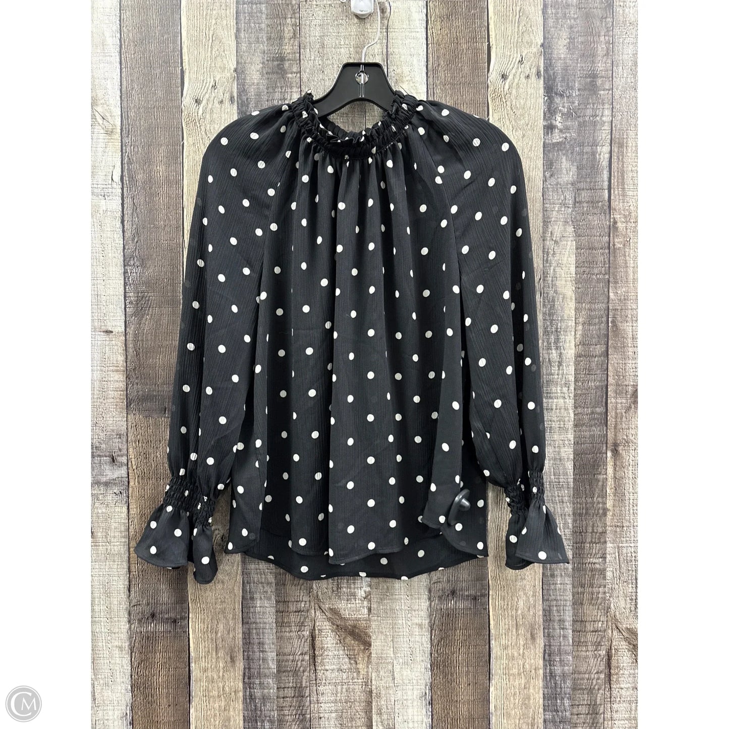 Top Long Sleeve By Loft In Polkadot Pattern, Size: Mp