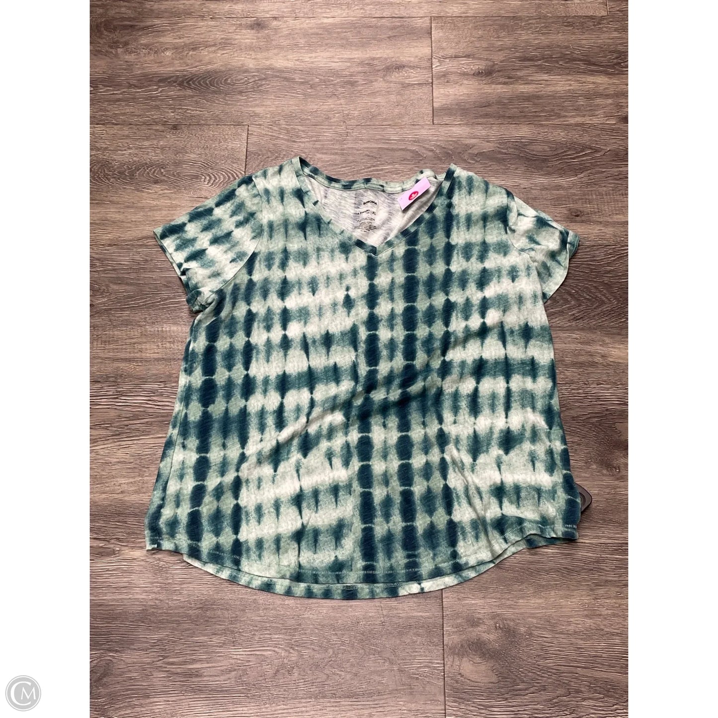 Top Short Sleeve Basic By Sonoma In Blue & Green, Size: Xl