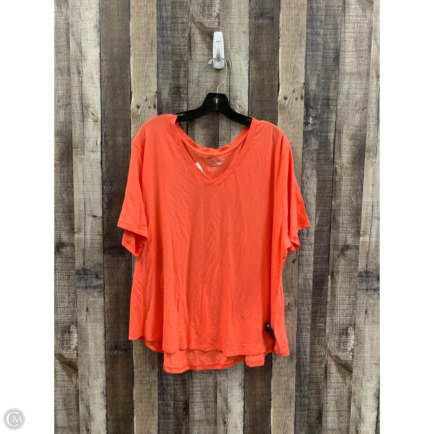 Top Short Sleeve By Terra & Sky In Orange, Size: 2x