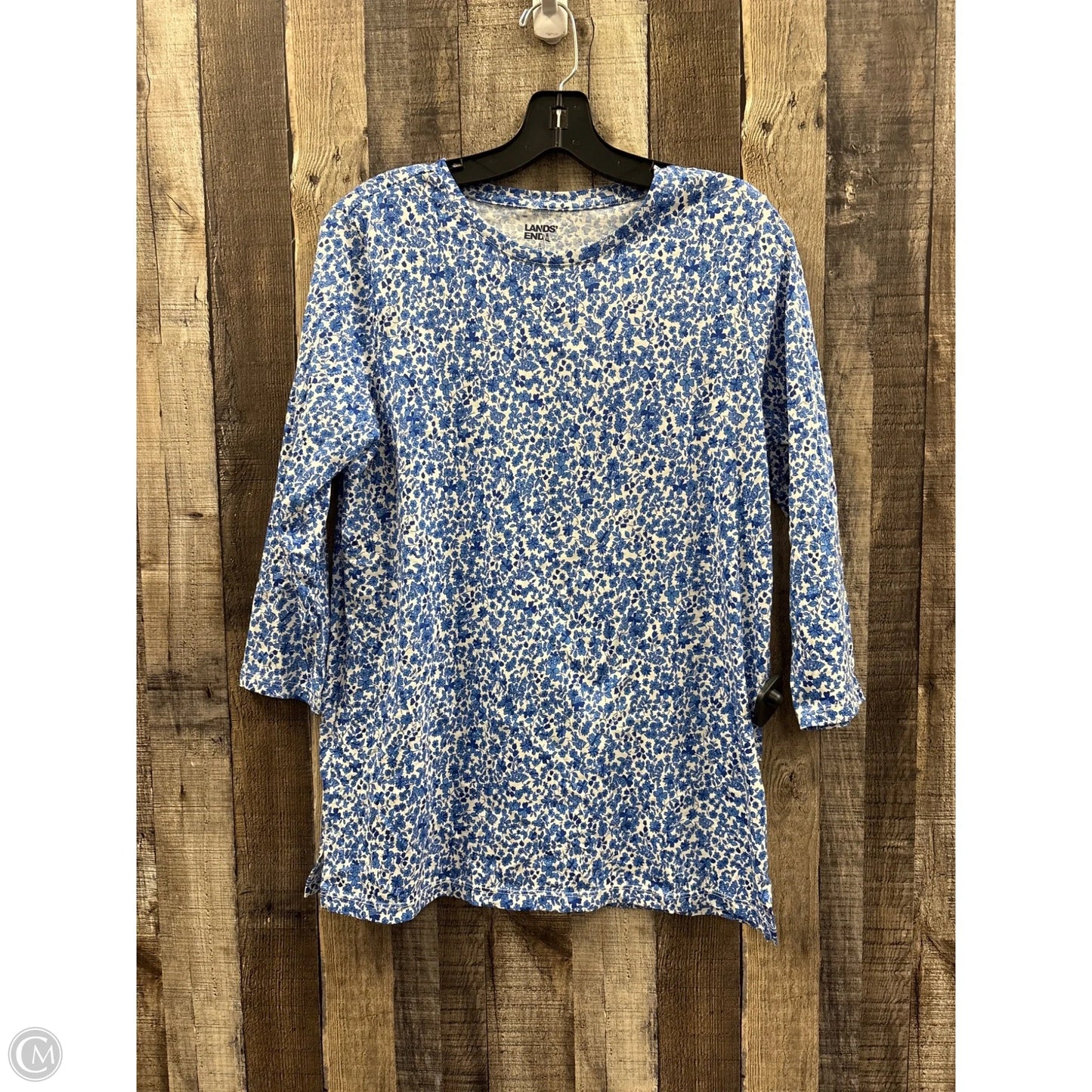 Top 3/4 Sleeve By Lands End In Blue, Size: S