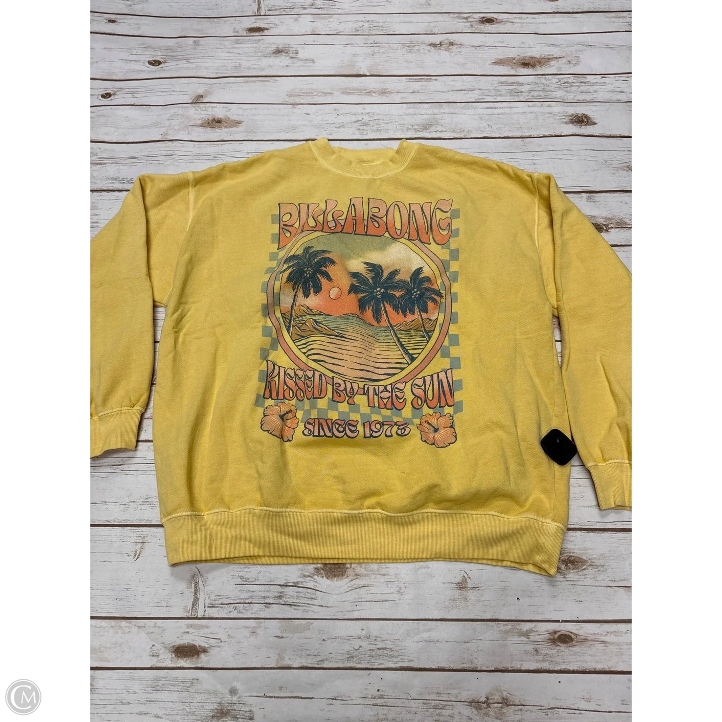 Sweatshirt Crewneck By Billabong In Yellow, Size: M