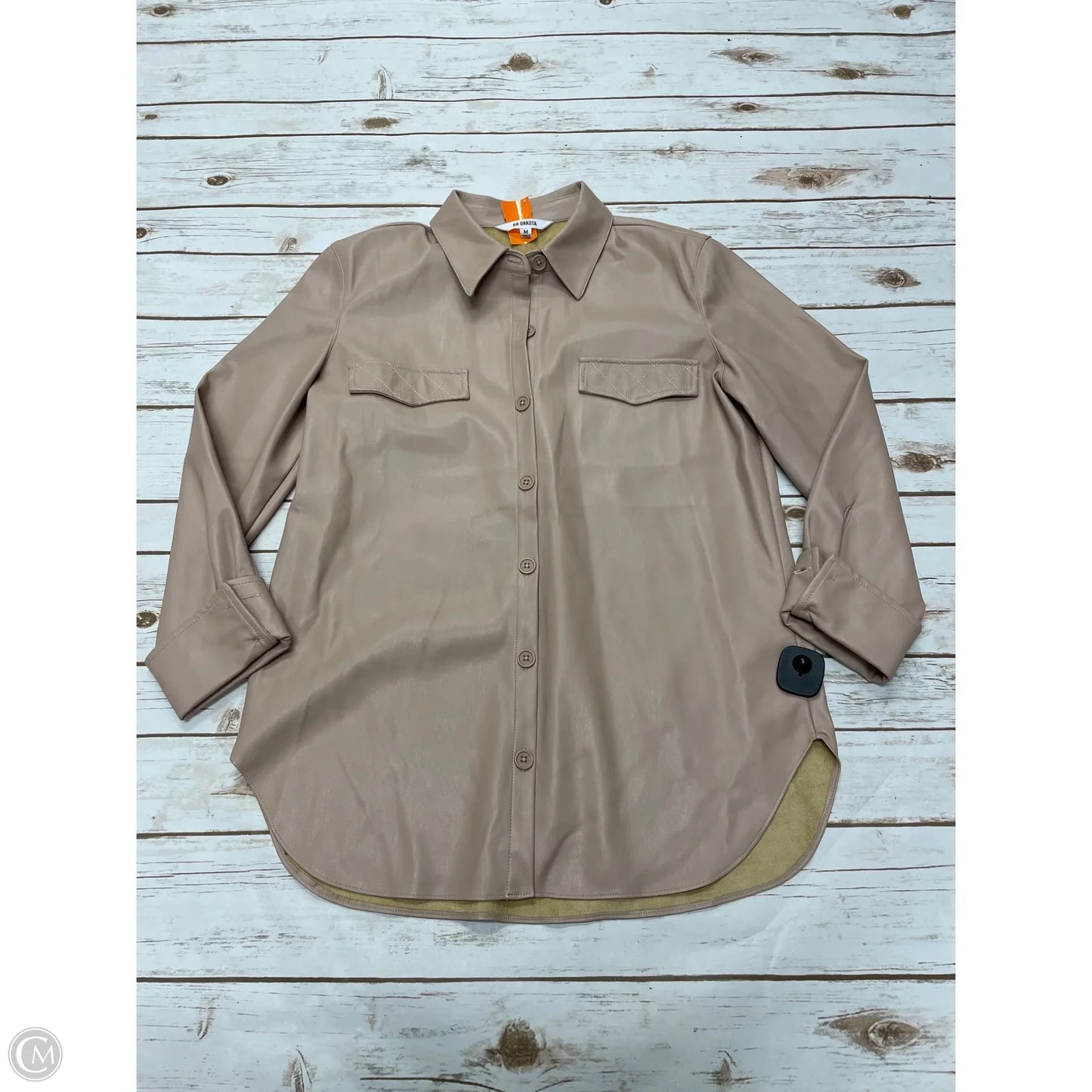 Jacket Shirt By Bb Dakota In Taupe, Size: M