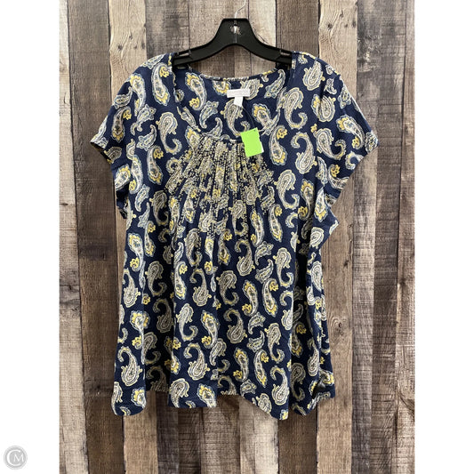 Top Short Sleeve By Cme In Navy, Size: 2x