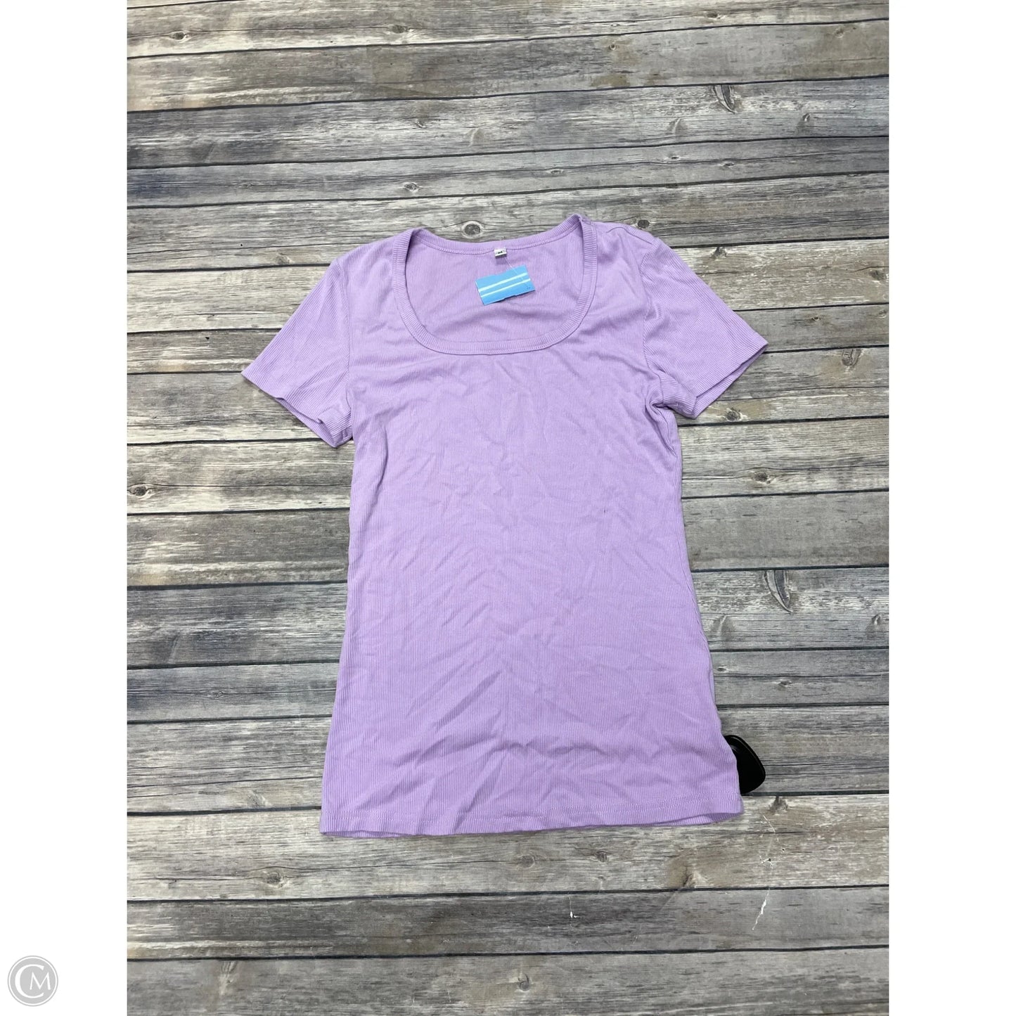 Top Short Sleeve By Cme In Purple, Size: M