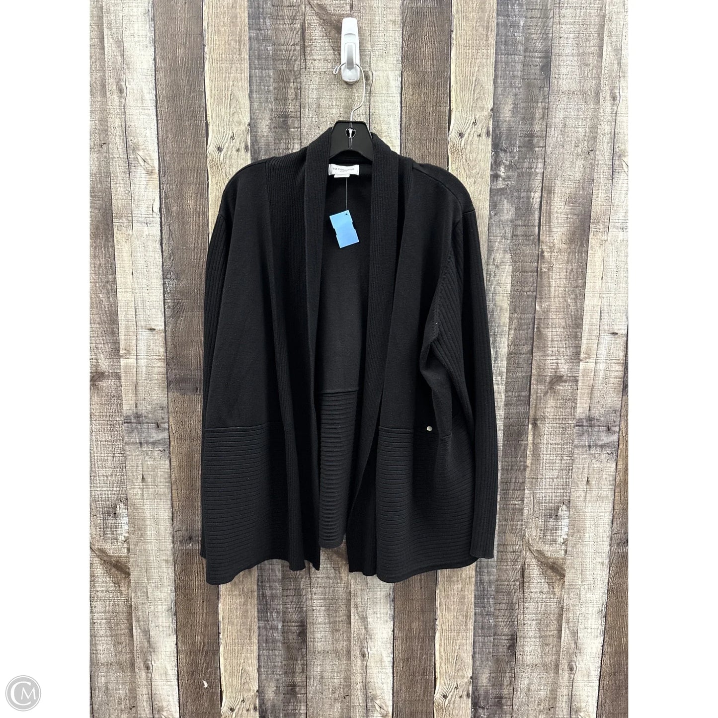 Cardigan By Liz Claiborne In Black, Size: 2x
