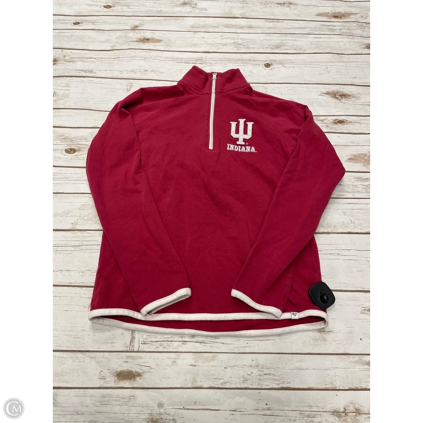 Athletic Top Long Sleeve Collar By Cme In Red, Size: M