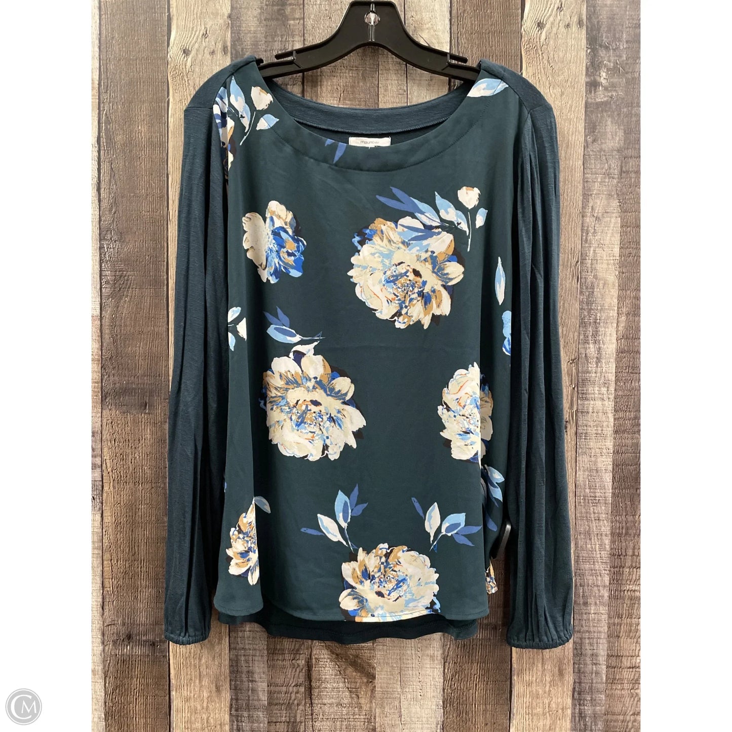 Top Long Sleeve By Maurices In Floral Print, Size: L