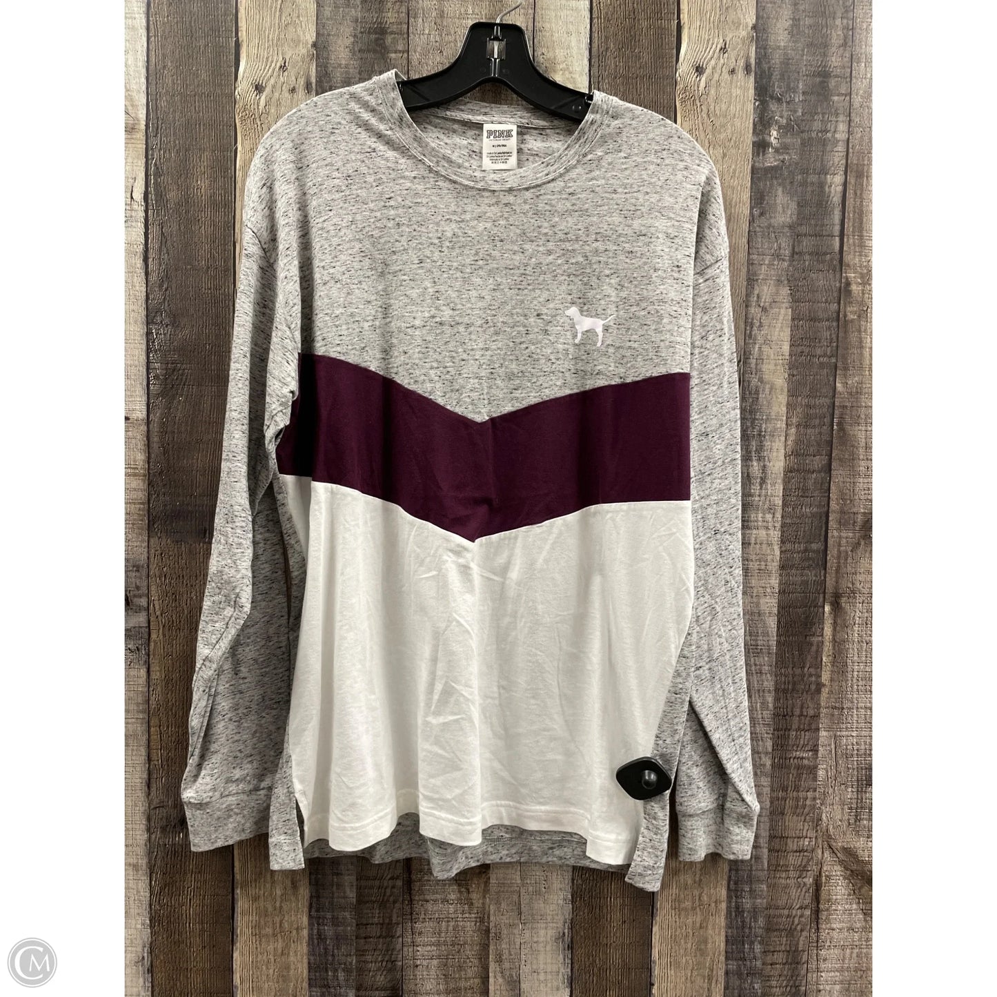 Top Long Sleeve By Pink In Multi-colored, Size: M