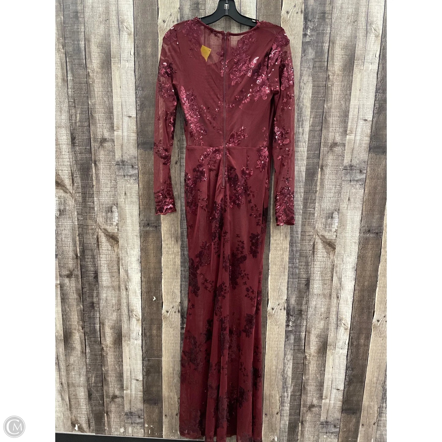 Dress Party Long By Fashion Nova In Maroon, Size: M