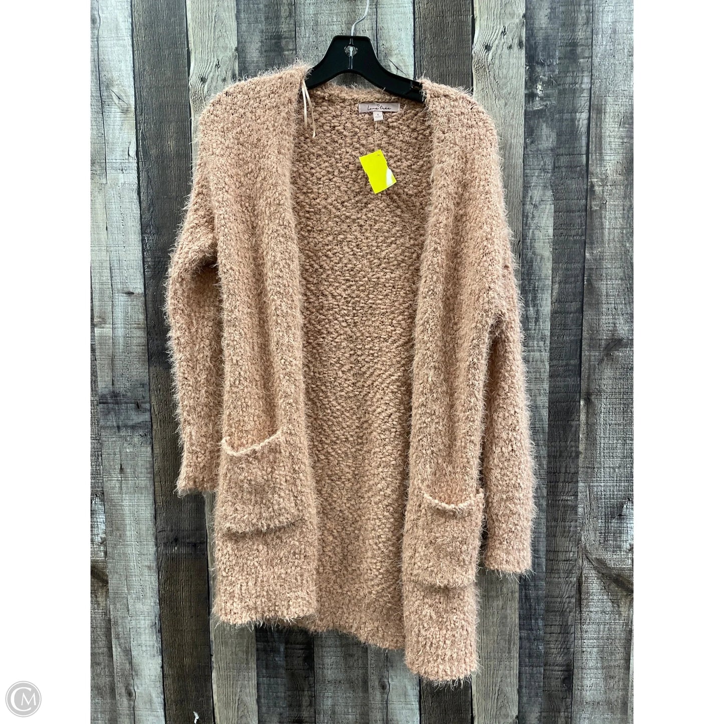 Sweater Cardigan By Love Tree In Tan, Size: S
