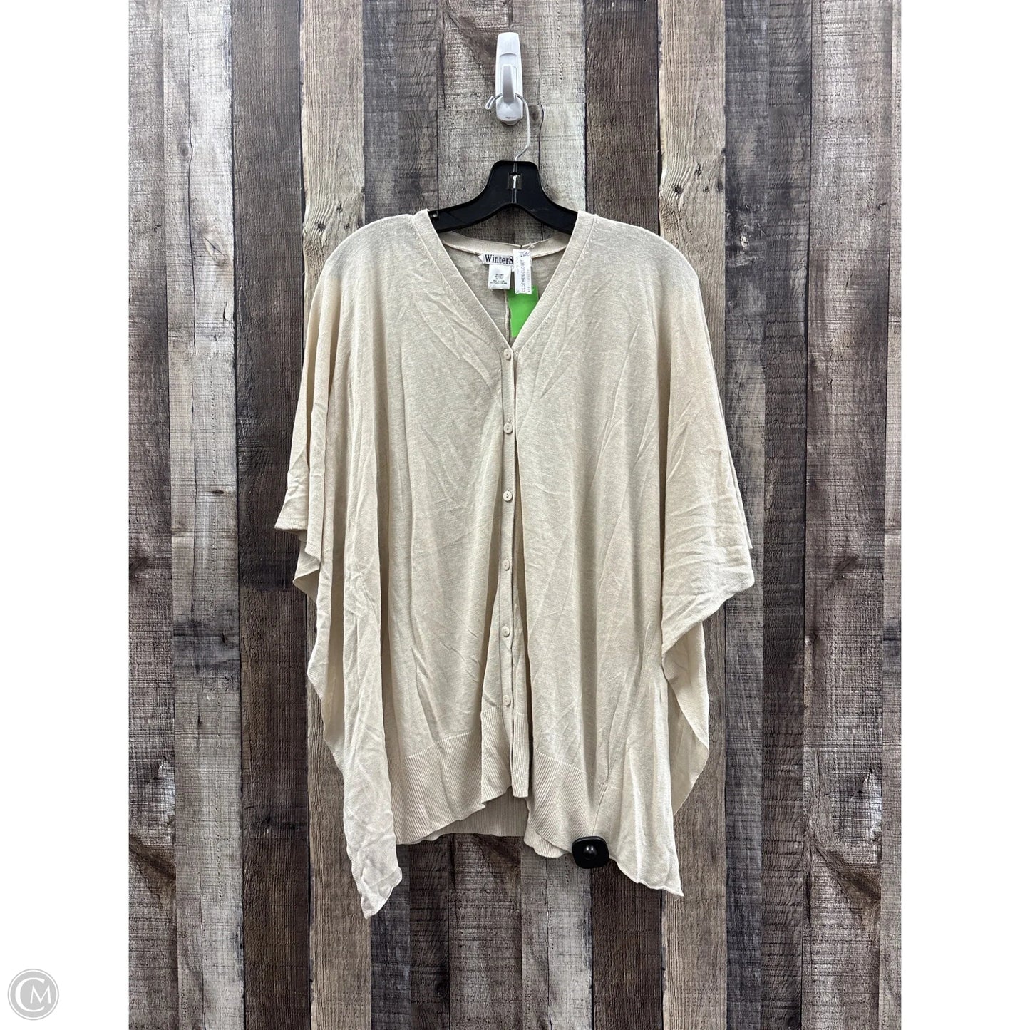 Top Short Sleeve By Cme In Tan, Size: L
