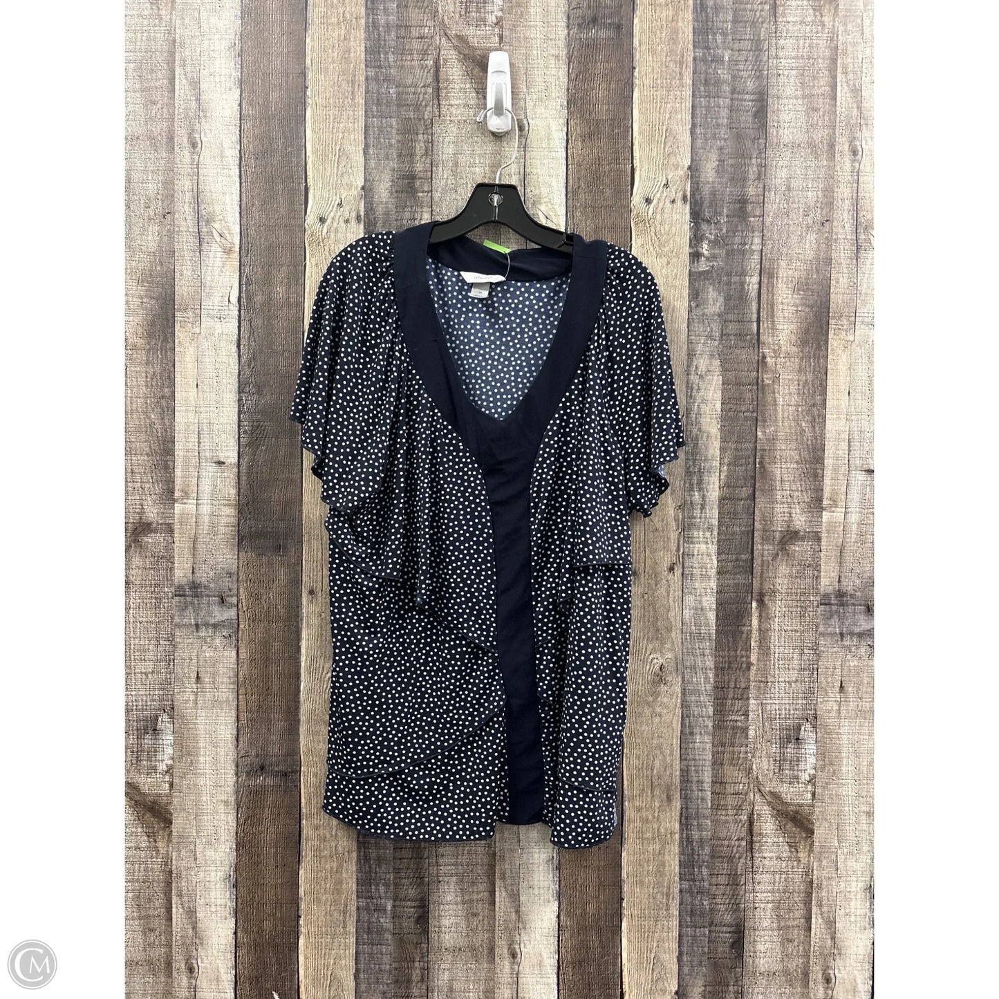 Top Short Sleeve By Cj Banks In Polkadot Pattern, Size: 2x