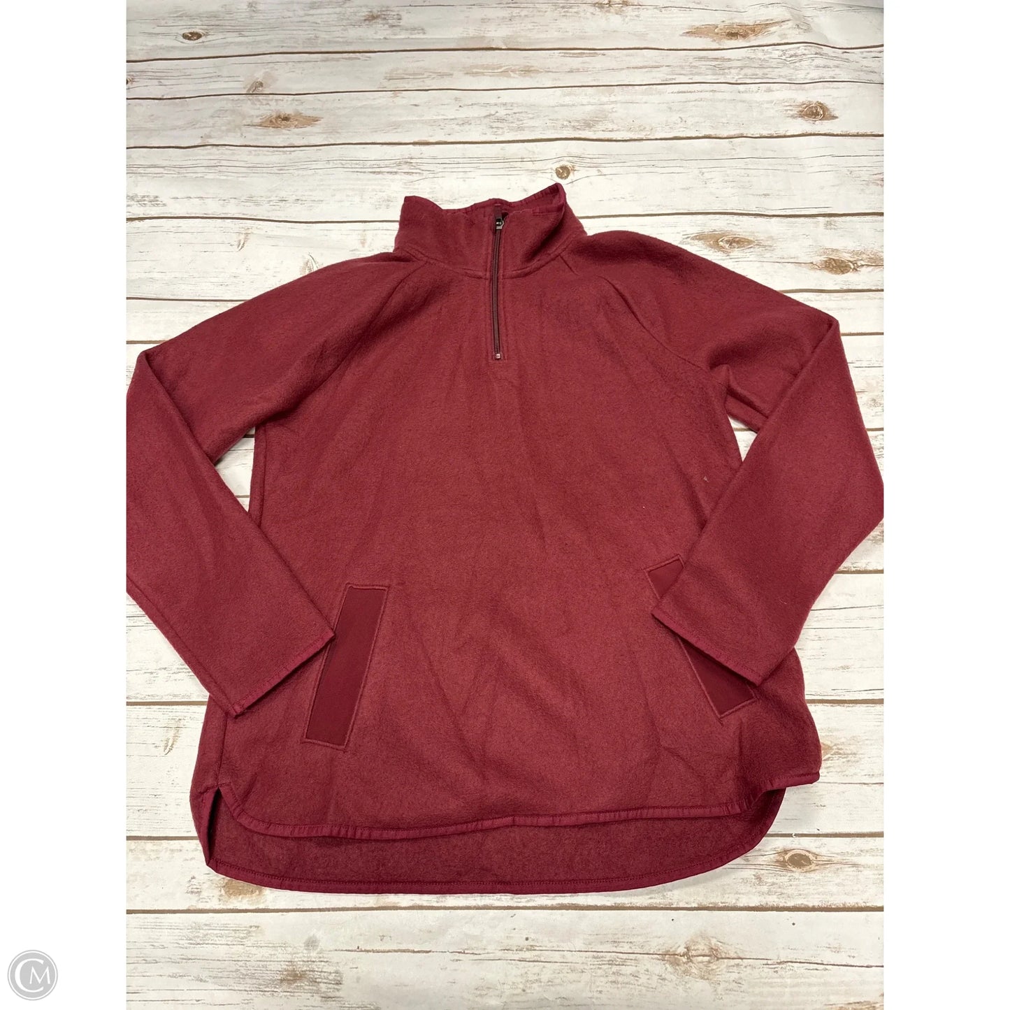 Sweatshirt Collar By Tek Gear In Maroon, Size: M