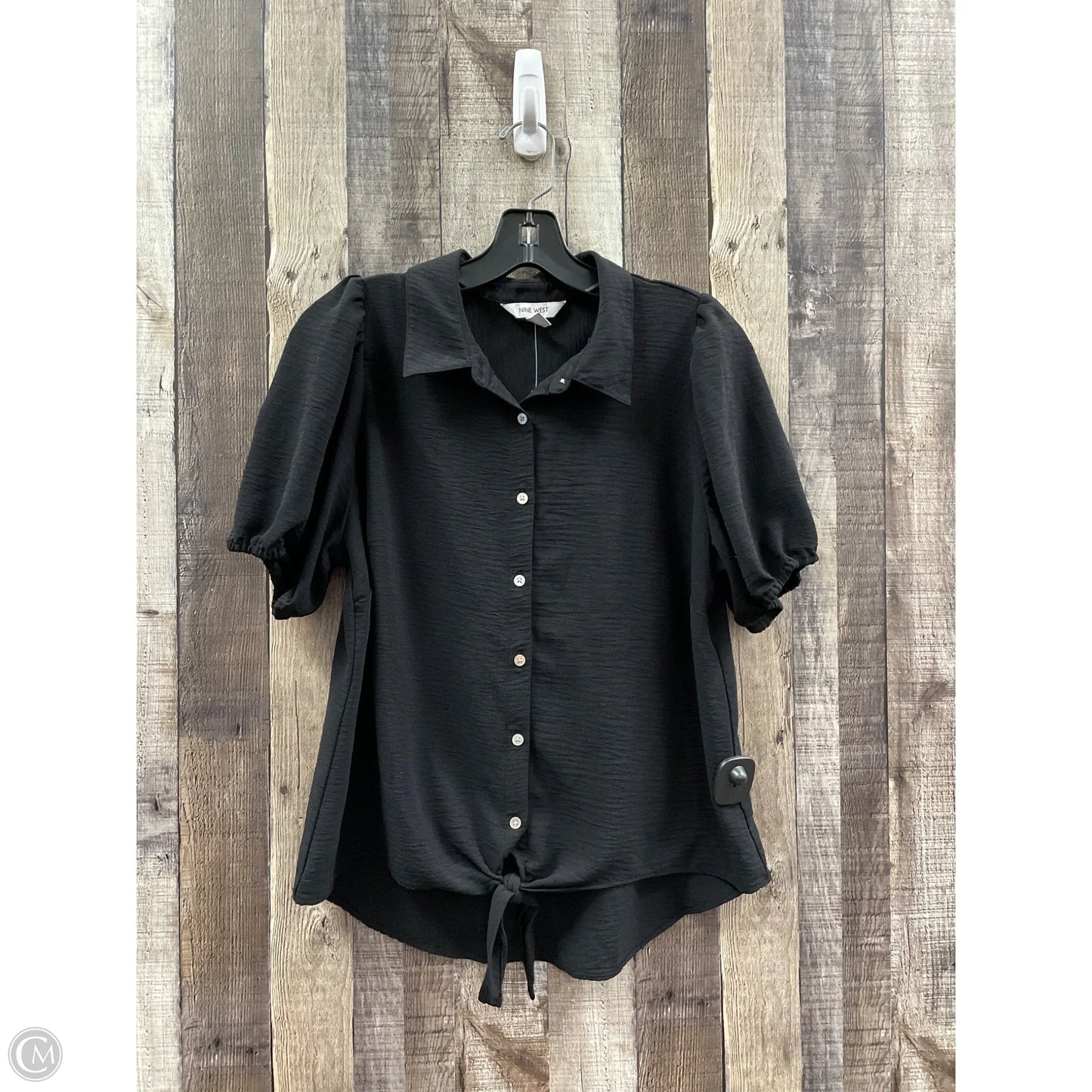 Top Short Sleeve By Nine West In Black, Size: L