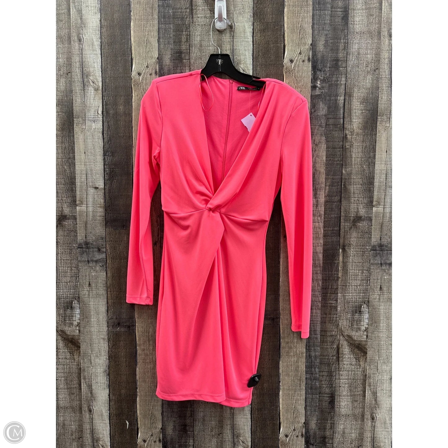 Dress Casual Midi By Zara In Pink, Size: L