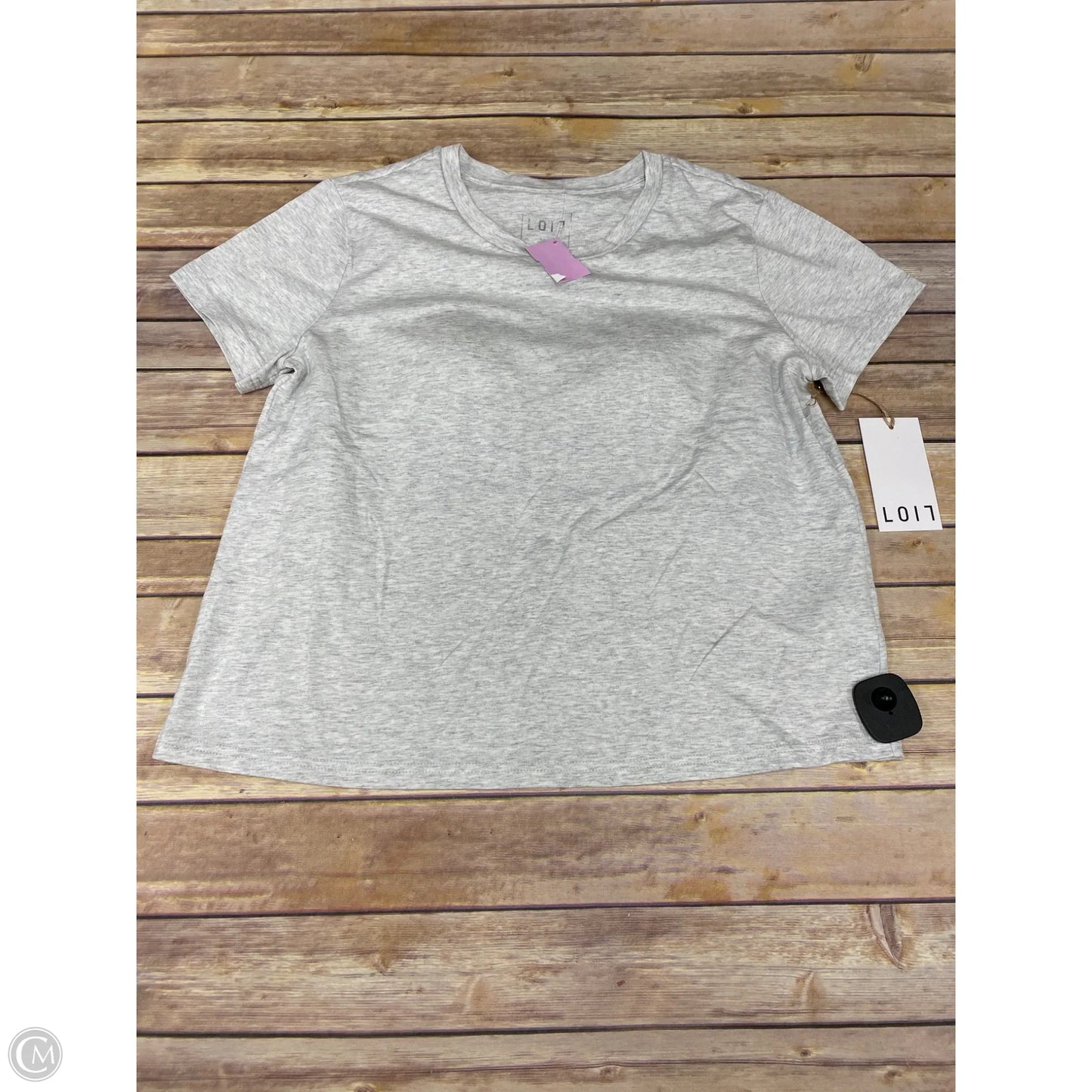 Top Short Sleeve By Cme In Grey, Size: L