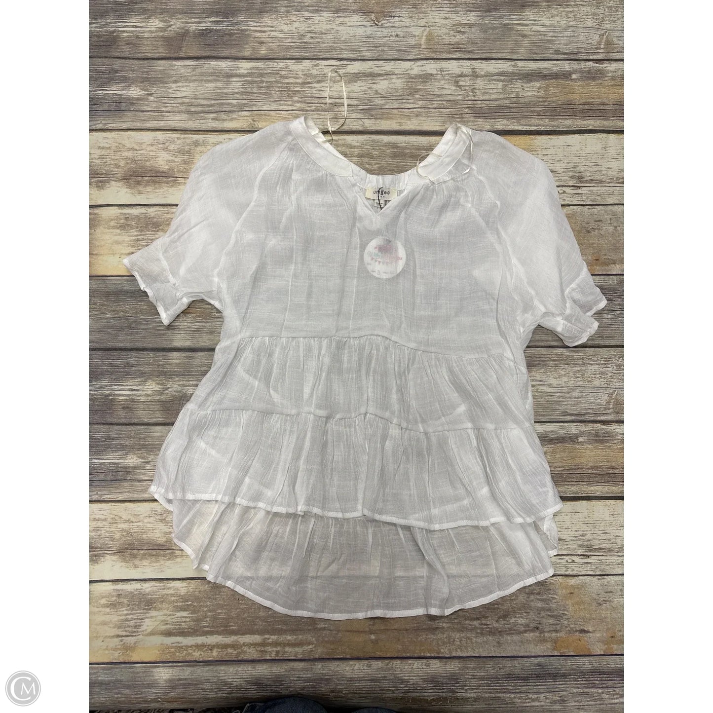 Top Short Sleeve By Umgee In White, Size: S