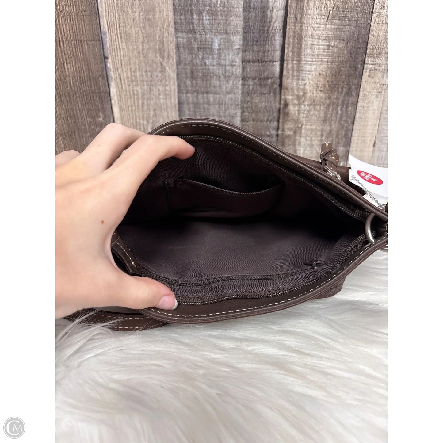 Crossbody Leather By Fossil, Size: Small