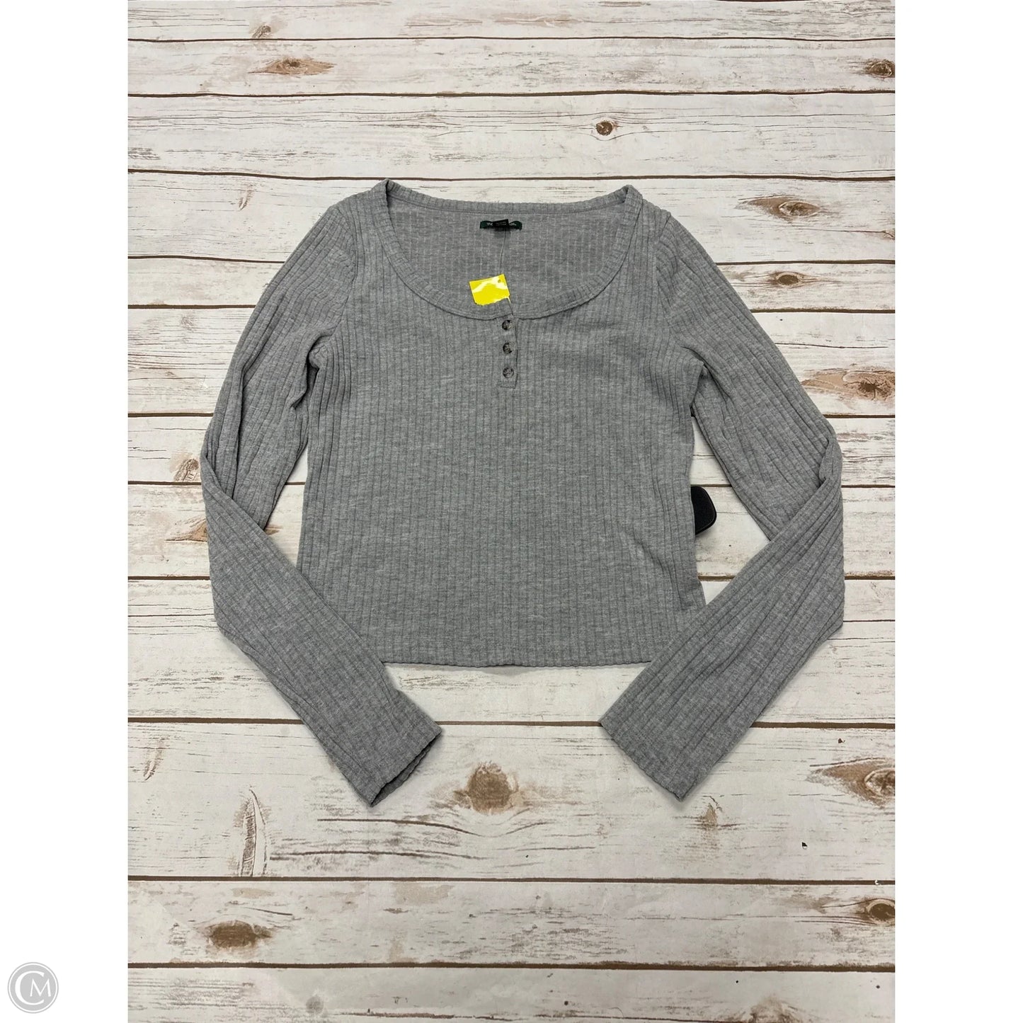 Top Long Sleeve By Wild Fable In Grey, Size: S