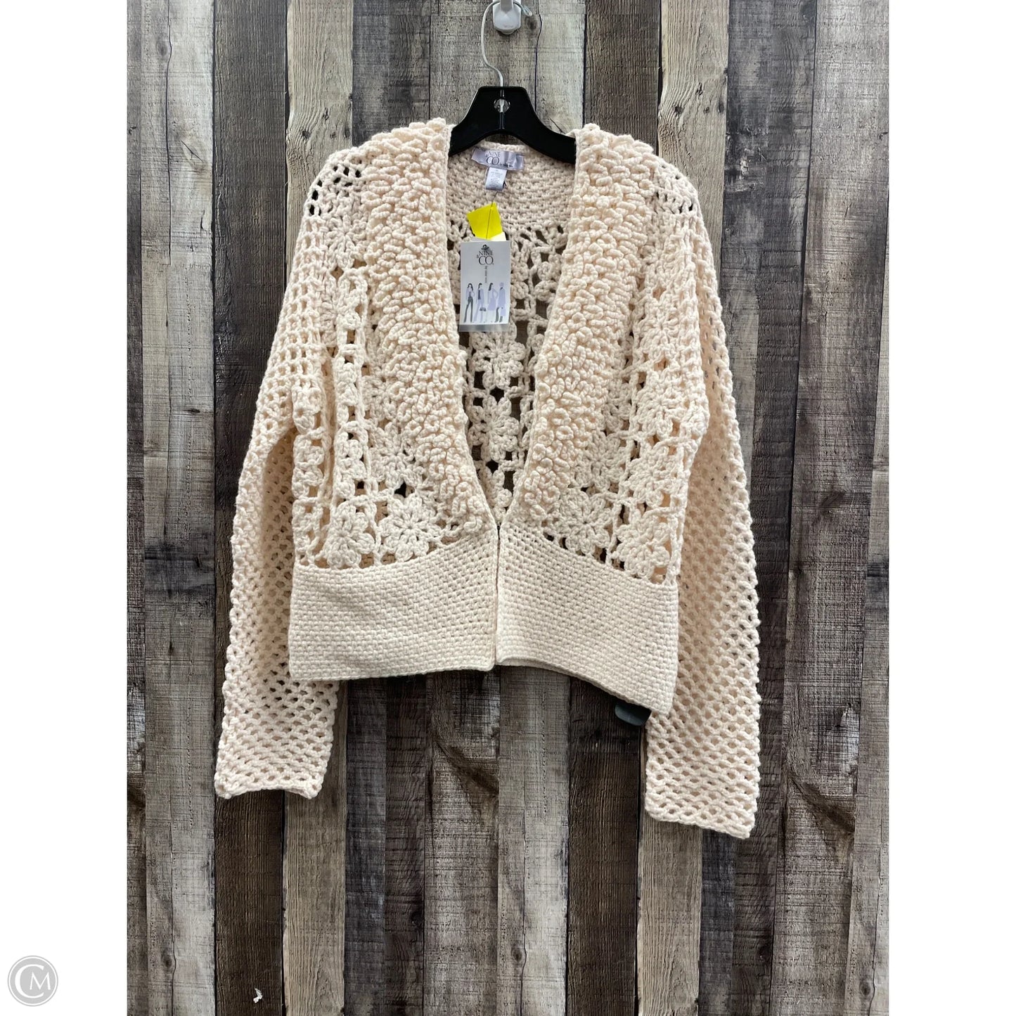 Sweater Cardigan By Nine West In Cream, Size: Xl